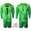 Officiële Voetbalshirt + Korte Broek Doelman Frankrijk Hugo Lloris 1 Uit WK 2022 Lange Mouw - Kids